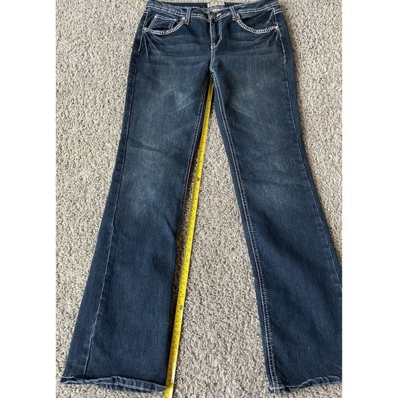 Earl Jeans Womens Size 6 Blue Straight Leg Embellished Medium Wash Denim Classic - Picture 10 of 14